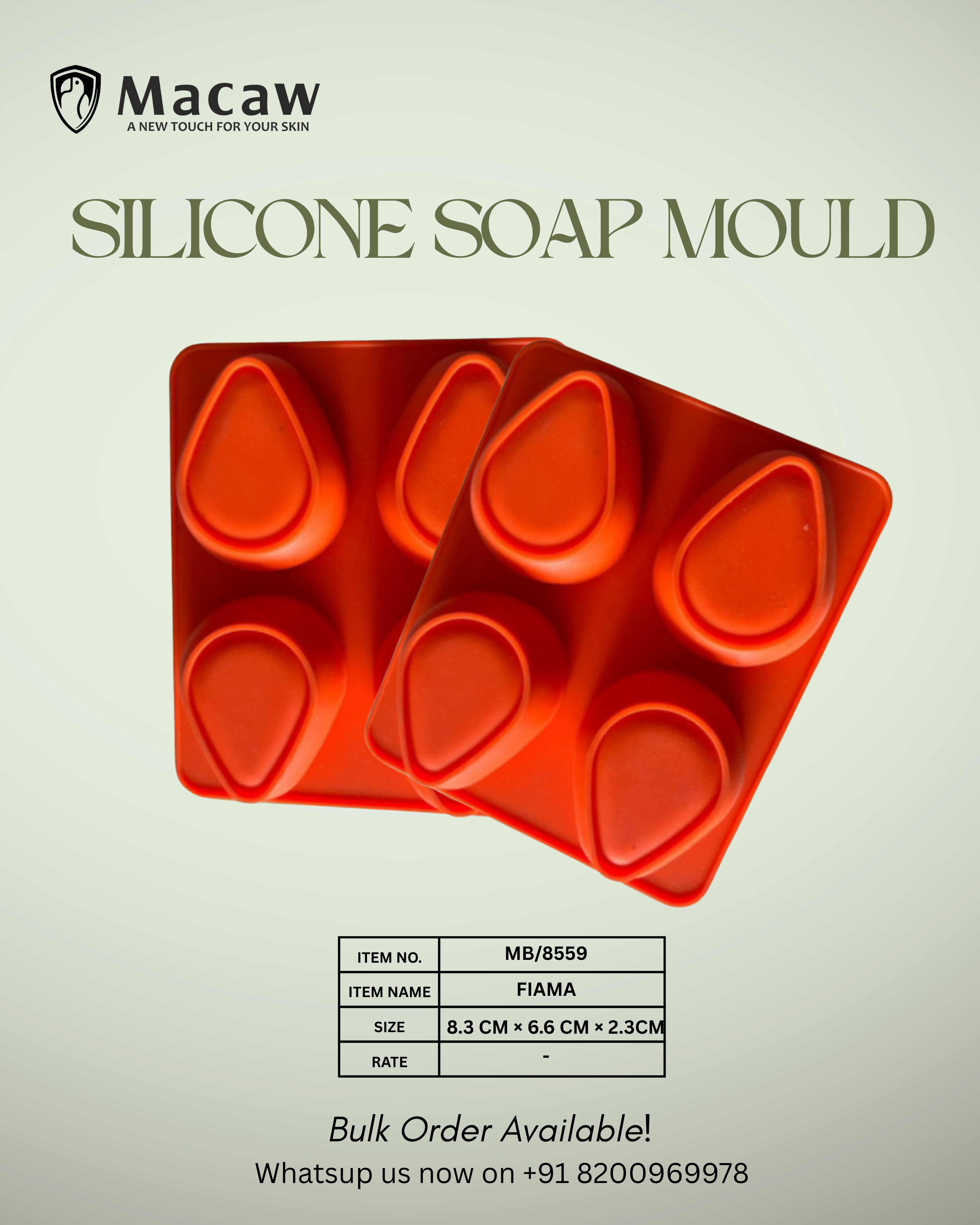 Fiama Soap mould 4 Cavity