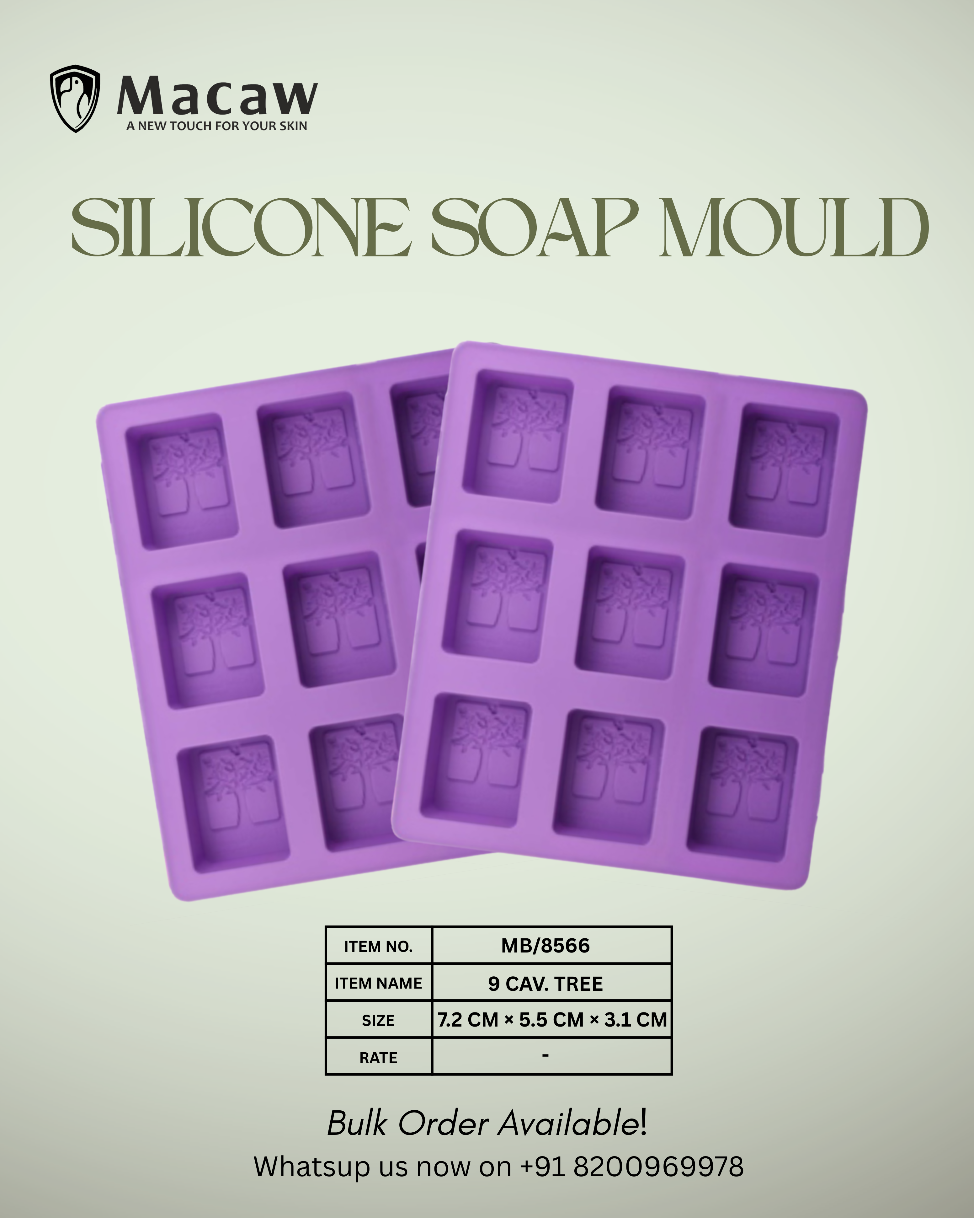 Tree Shape Square Soap Mould
