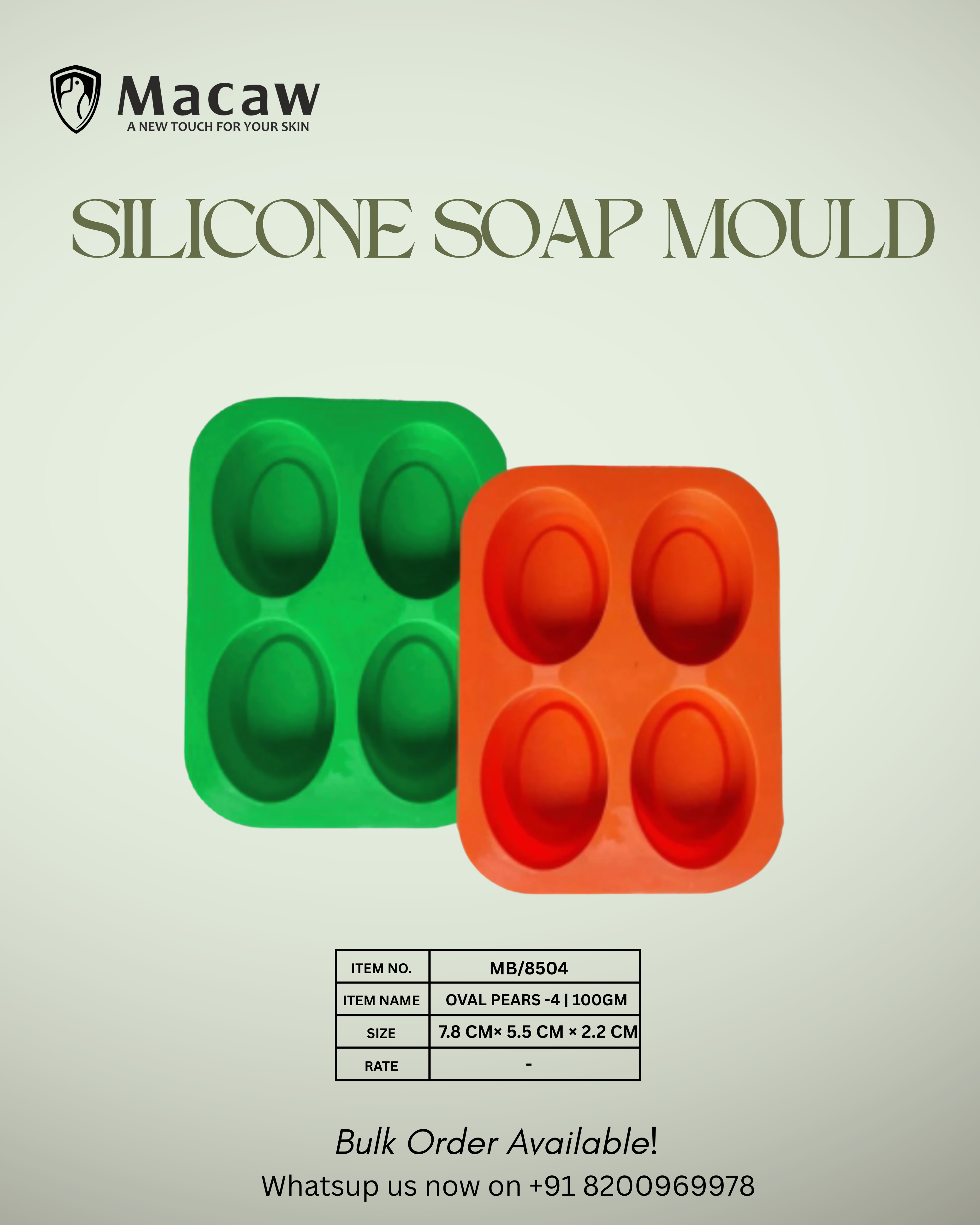 Oval Pears Shape Soap Mould