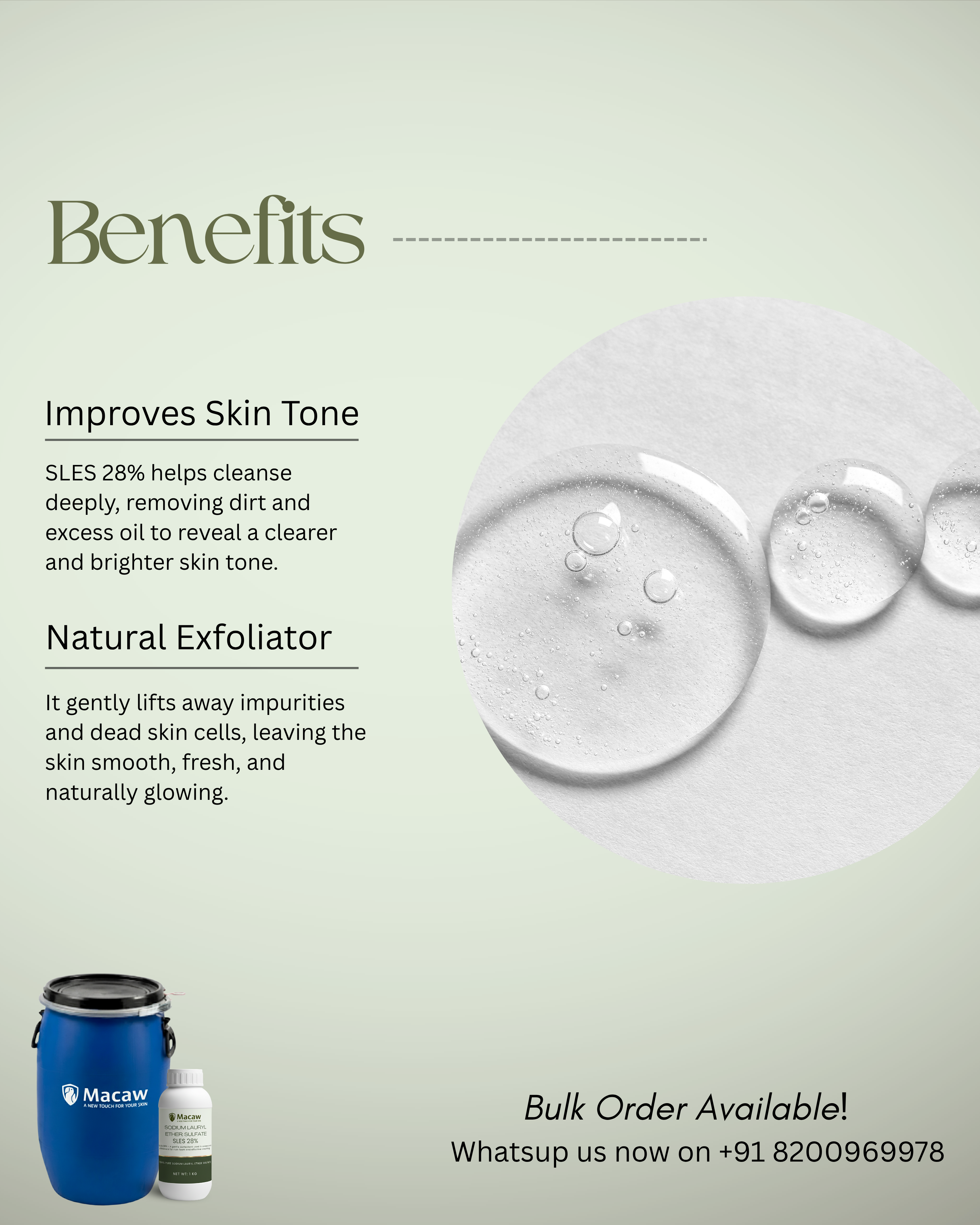 SODIUM LAURYL
ETHER SULFATE
SLES 28%